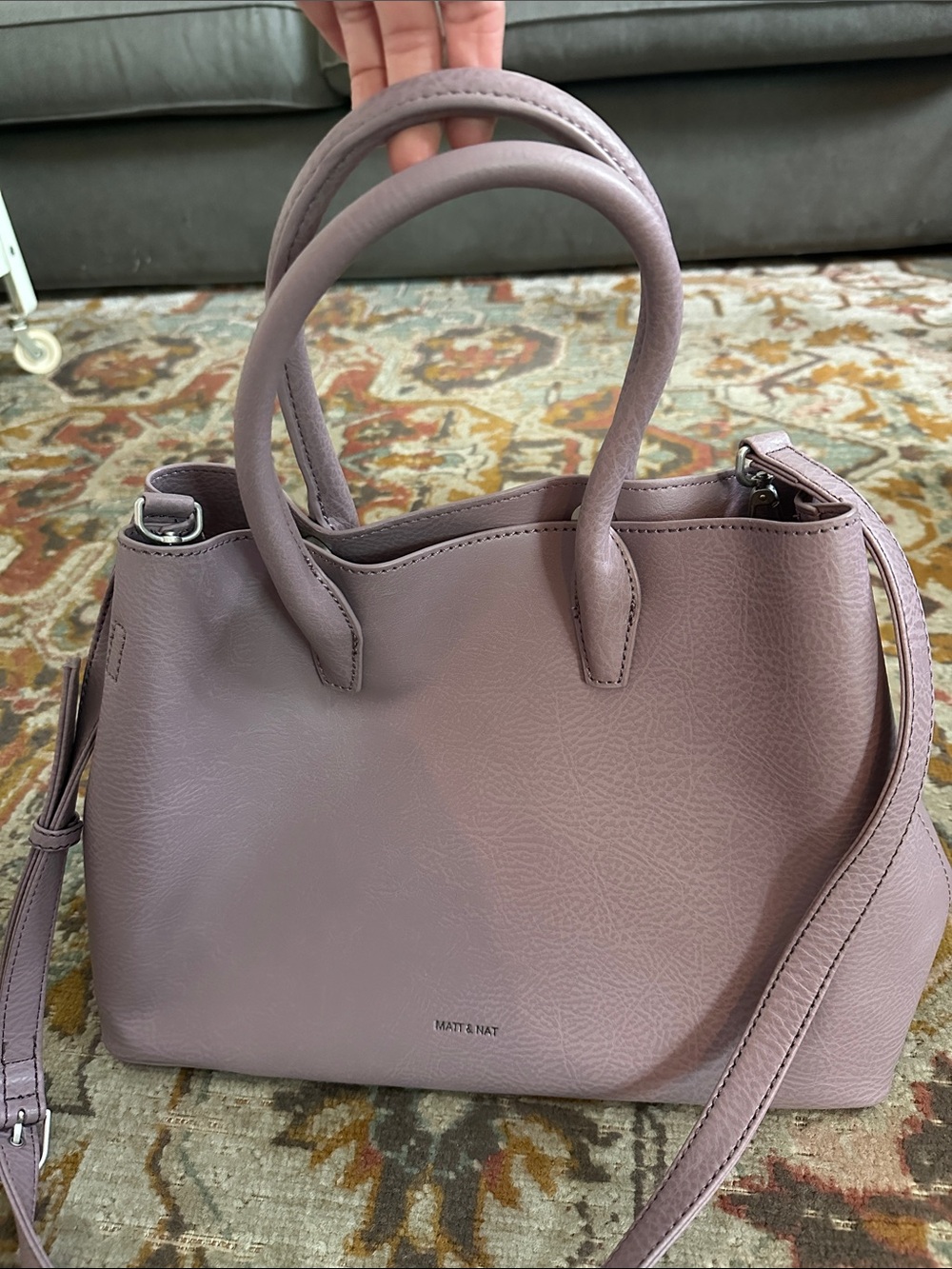 Matt & Nat Lavender Shoulder Tote with Adjustable Strap - Picture 5 of 8